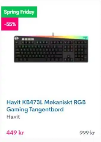 Havit KB473L Mekaniskt RGB Gaming Tangentbord