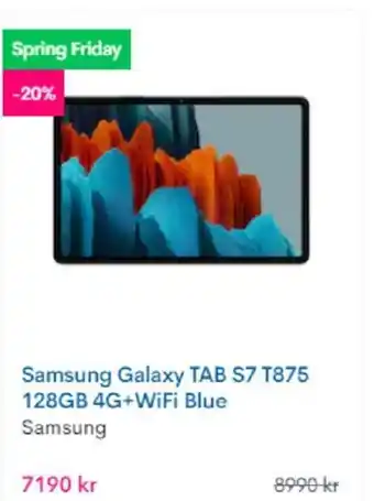 Samsung Galaxy Tab S7 T875 128GB 4G+ WiFi Blue