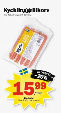 Pekås Kycklinggrillkorv erbjuda