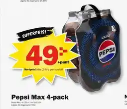Pekås Pepsi Max 4-pack, Medlemspris erbjuda