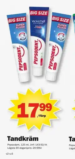 Pekås Tandkräm erbjuda