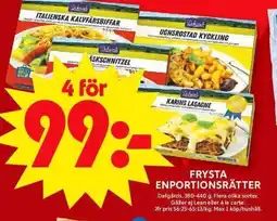 ICA Maxi DAFGÅRDS Frysta enportionsrätter erbjuda