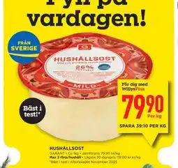 Willys Hemma HUSHÅLLSOST, Medlemspris erbjuda
