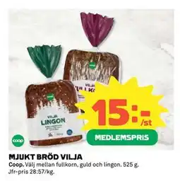 Coop Daglivs MJUKT BRÖD VILJA, Medlemspris erbjuda