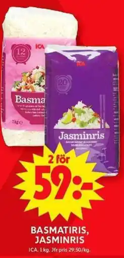 ICA Maxi ICA Basmatiris, jasminris erbjuda