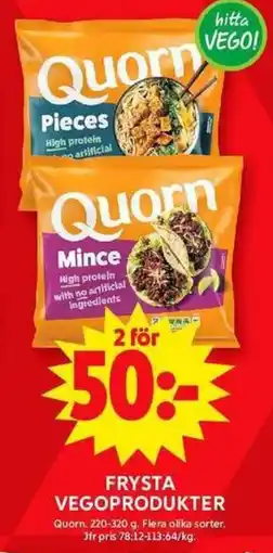 ICA Maxi QUORN Frysta vegoprodukter erbjuda