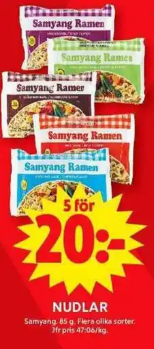 ICA Maxi SAMYANG Nudlar erbjuda