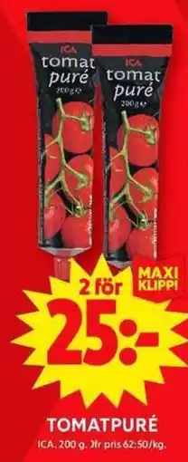 ICA Maxi ICA Tomatpuré erbjuda