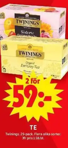 ICA Maxi TWININGS Te erbjuda