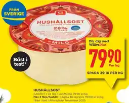 Willys Hushållsost erbjuda