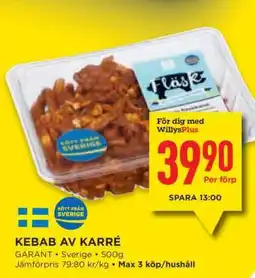 Willys KEBAB AV KARRÉ erbjuda