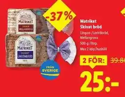 Lidl Matriket Skivat bröd erbjuda