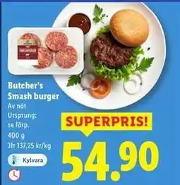Lidl Butcher’s Smash burger erbjuda