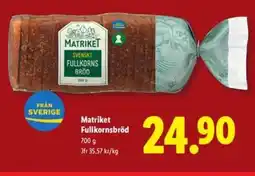 Lidl Matriket Fullkornsbröd erbjuda