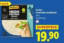 Lidl Tastino Proteinrika tortillabröd erbjuda