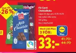 Lidl FIN CARRÉ Chokladkaka erbjuda