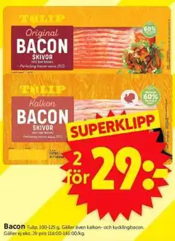 ICA Supermarket Bacon Tulip erbjuda