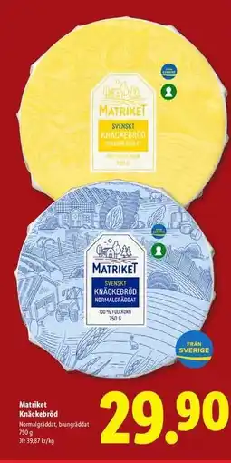 Lidl Matriket Knäckebröd erbjuda