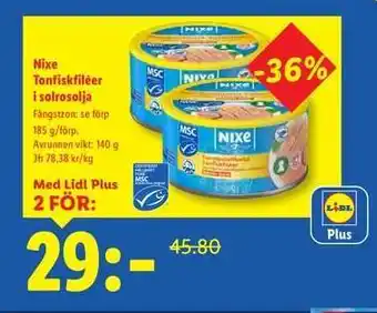 Nixe Tonfiskfiléer i solrosolja