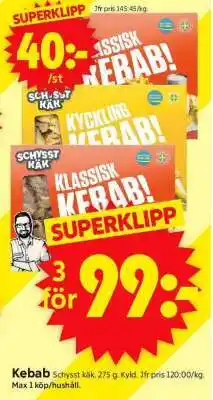 ICA Supermarket Kebab Schysst käk erbjuda