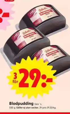 ICA Supermarket Blodpudding Gea´s erbjuda