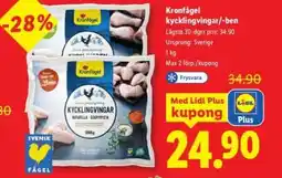 Lidl Kronfågel kycklingvingar/-ben erbjuda
