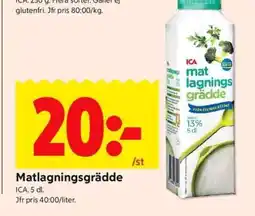 ICA Supermarket Matlagningsgrädde erbjuda