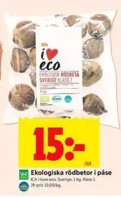 ICA Supermarket Ekologiska Rödbetor i Påse erbjuda