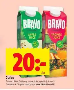 ICA Supermarket Bravo juice erbjuda
