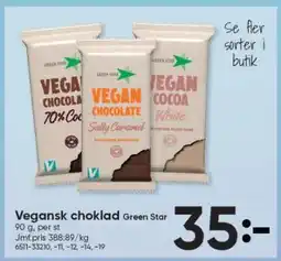 DollarStore Vegansk choklad Green Star erbjuda