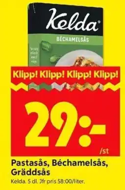 ICA Kvantum KELDA Pastasås, béchamelsås, gräddsås erbjuda