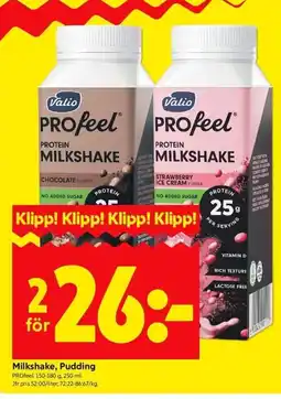 ICA Kvantum PROFEEL Milkshake, pudding erbjuda