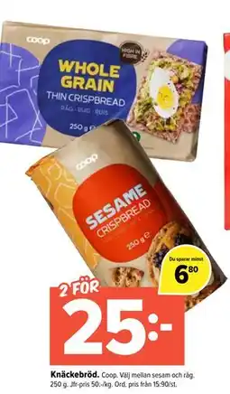 Coop Extra Knäckebröd erbjuda