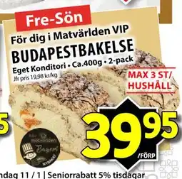 Matvärlden Tensta BUDAPESTBAKELSE erbjuda