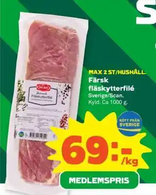 Färsk fläskytterfilé