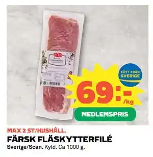 FÄRSK FLÄSKYTTERFILÉ, Medlemspris