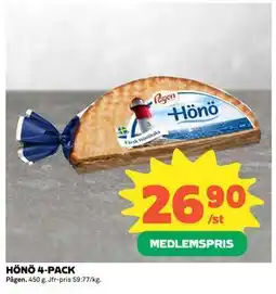 Coop HÖNÖ 4-PACK, Medlemspris erbjuda