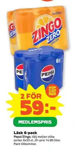 Stora Coop Läsk 6-pack, Medlemspris erbjuda