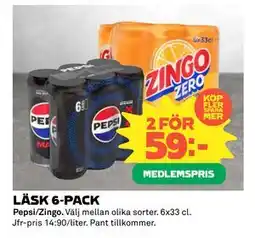Coop LÄSK 6-PACK, Medlemspris erbjuda