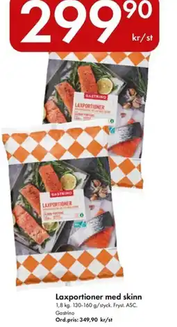 Snabbgross Laxportioner med skinn erbjuda