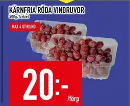 Matdax Kärnfria röda vindruvor erbjuda