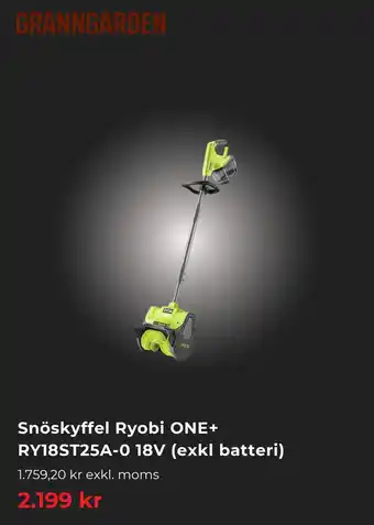 Snöskyffel Ryobi ONE+ RY18ST25A-0 18V (exkl batteri)