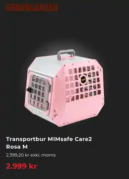 Granngården Transportbur MIMsafe Care2 Rosa M erbjuda