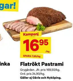 City Gross Flatrökt Pastrami erbjuda