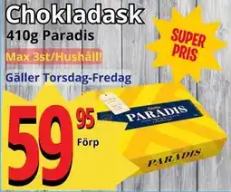 Supergrossen Chokladask erbjuda