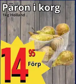 Supergrossen Päron i korg erbjuda