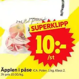 ICA Supermarket ICA Äpplen i påse erbjuda