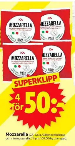 ICA Supermarket ICA Mozzarella erbjuda