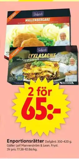 ICA Supermarket Dafgård Enportionsrätter erbjuda