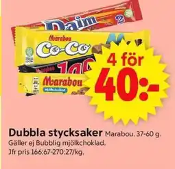 ICA Supermarket Marabou Dubbla stycksaker erbjuda